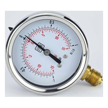 Vacuum Gauge -1 TO 1 BAR 2.5" Dial 1/4" BSP Bottom Connection SS Case Brass Thread Fima