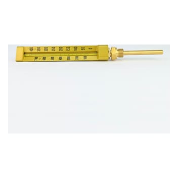 Glass Thermometer Model 2103 Body Length 200 0+400 DEG C Straight , 1/2"BSP Stem Size 100MM(L) X 10MM(D) Fima