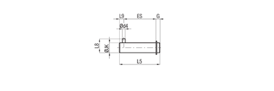 Waircom CPUI/SEC 40 AT - Series CPUI Non-rotating pivot for narrow rear female hinge (40 mm)