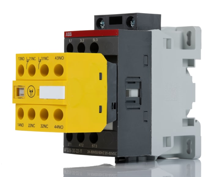 ABB Jokab AFS09-30-22-11 AFS Contactor, 24 ? 60 V ac Coil, 3-Pole, 25 A, 5.5 kW, 3NO, 600 V ac