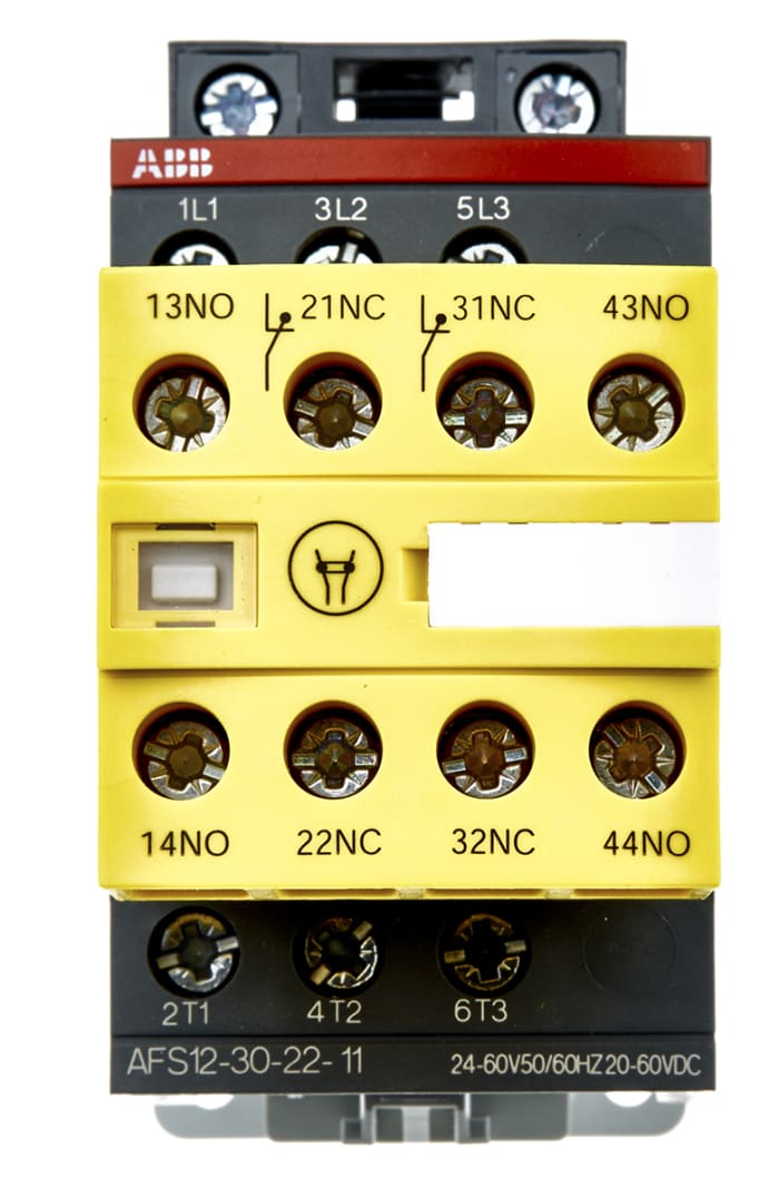 ABB Jokab AFS12-30-22-11 AFS Contactor, 24 ? 60 V ac Coil, 3-Pole, 28 A, 3NO, 600 V ac