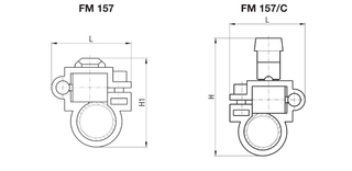 Waircom FG/058 - Series FM157 Plastic fixing bracket (Series CX Ø50)