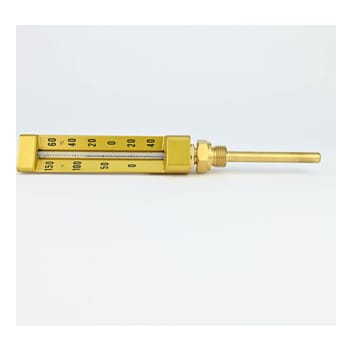 Glass Thermometer Model 2103 Body Length 150 -40+60 DEG C Straight , 1/2"BSP Stem Size 100MM(L) X 10MM(D) Fima