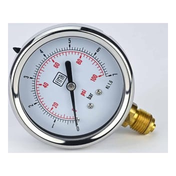 Pressure Gauge 0-7 BAR 2.5" Dial 1/4" BSP Bottom Connection SS Case Brass Thread Fima