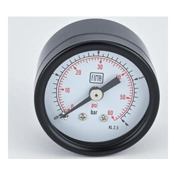 Pressure Gauge 0-4 BAR 1.5" Dial 1/8" BSP Back Connection Black Case Brass Thread Fima