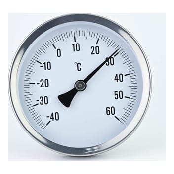 Industrial Bimetal Thermometer With Thermowell Model 2310 DIA 100 -40+60 DEG C Back Connection AND Thread IS 1/2"BSP Stem Size 8MM X 150MM Fima