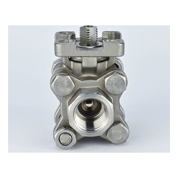SS Ball Valve 3 PC Design 1/2" 304 Actuator Mounted Type Cptorque