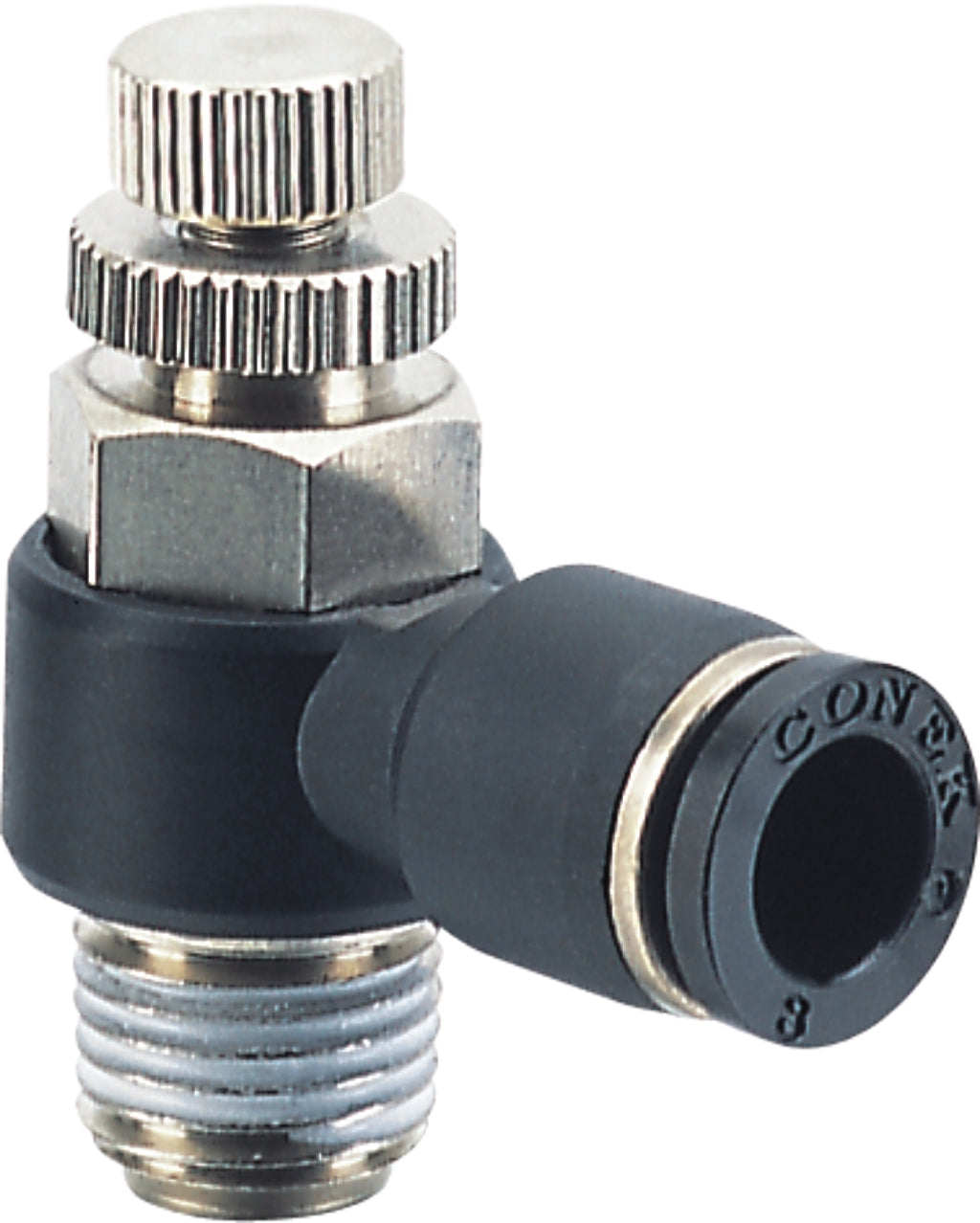PUSHIN FLOW CONTROL VALVE 1/4" X 10 MM CONEK