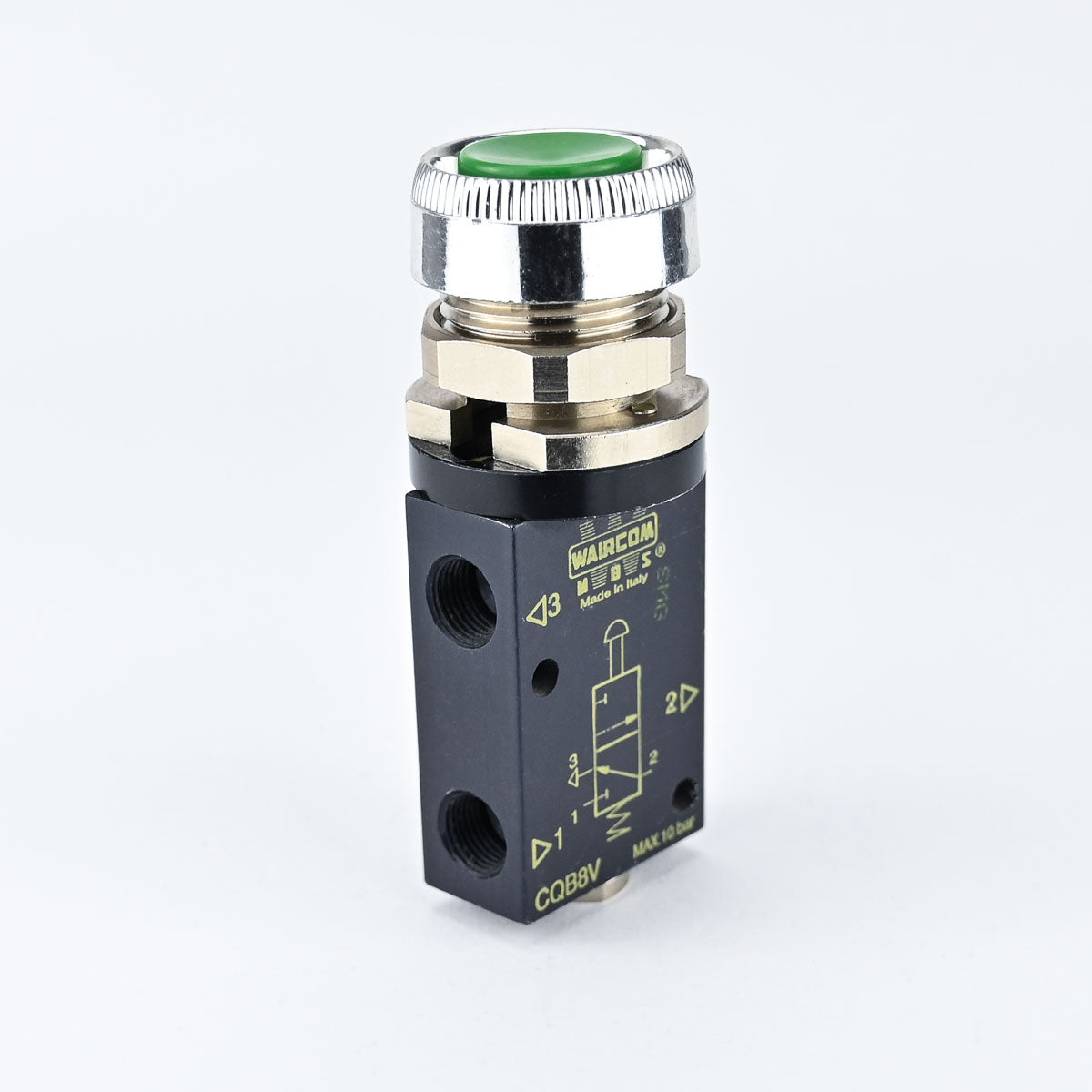 PNEUMATIC PUSH BUTTON 3/2 1/8" GREEN WAIRCOM