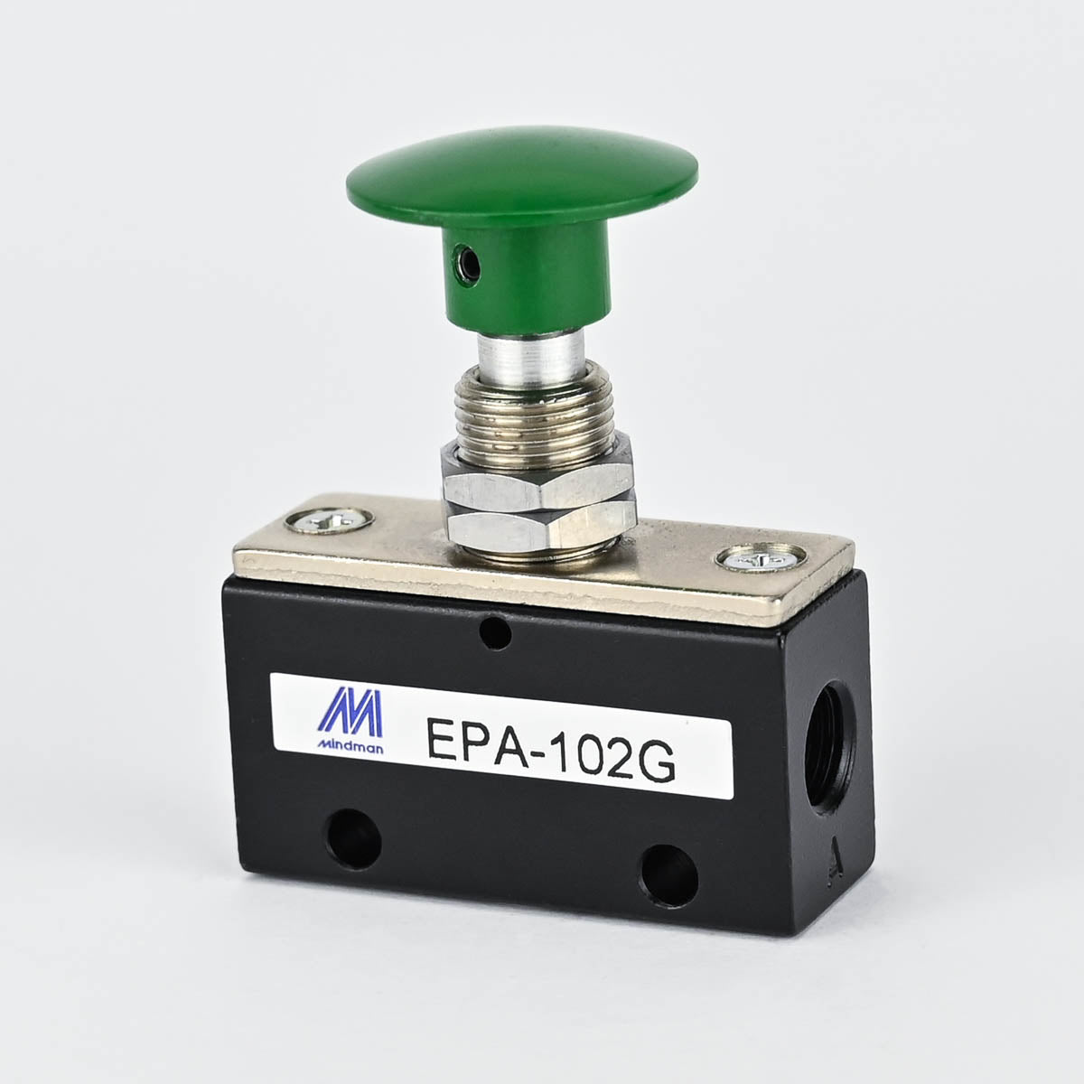 PNEUMATIC PUSH BUTTON PALM 1/8" GREEN MINDMAN