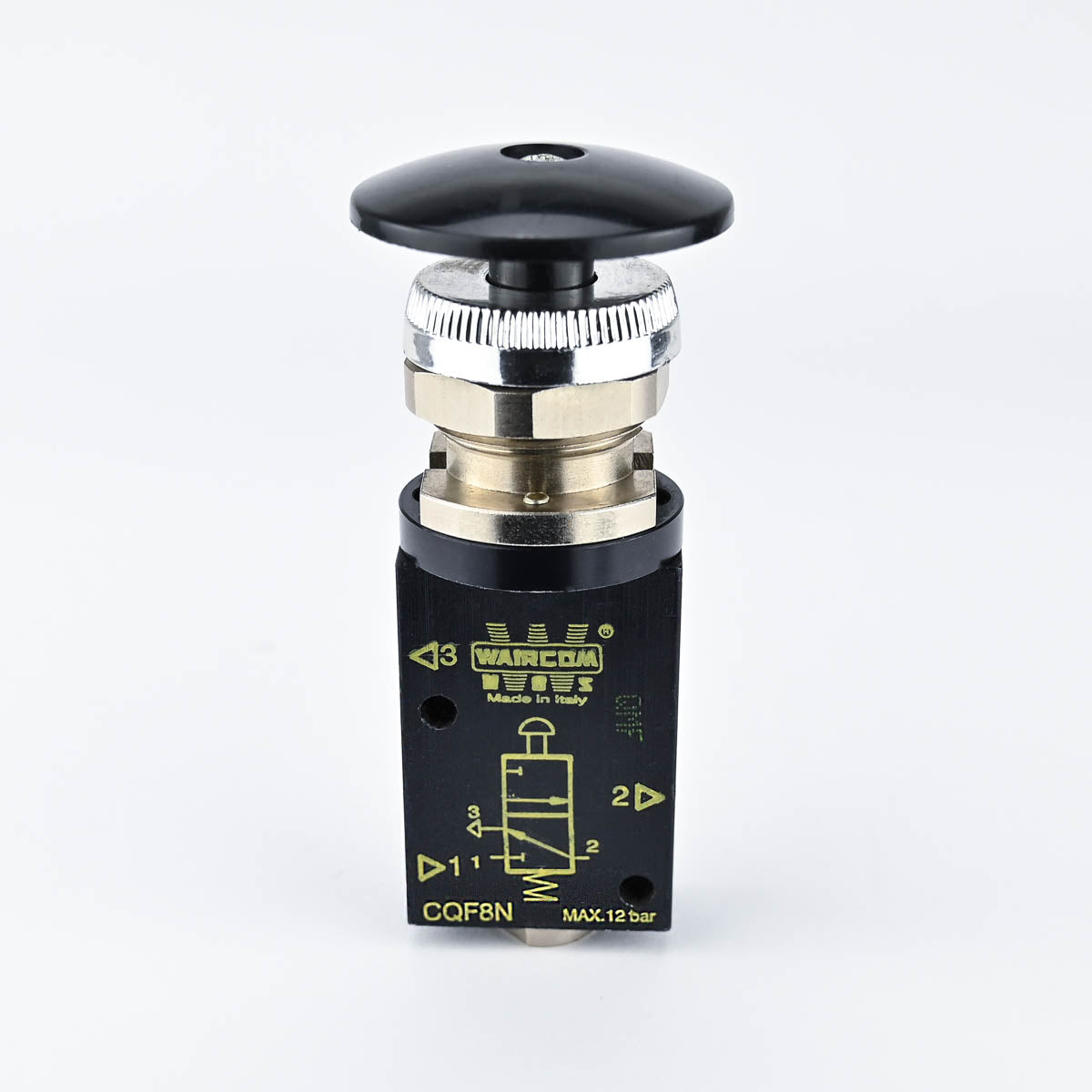PNEUMATIC PUSH BUTTON 3/2 1/8" MASHROOM BLACK WAIRCOM
