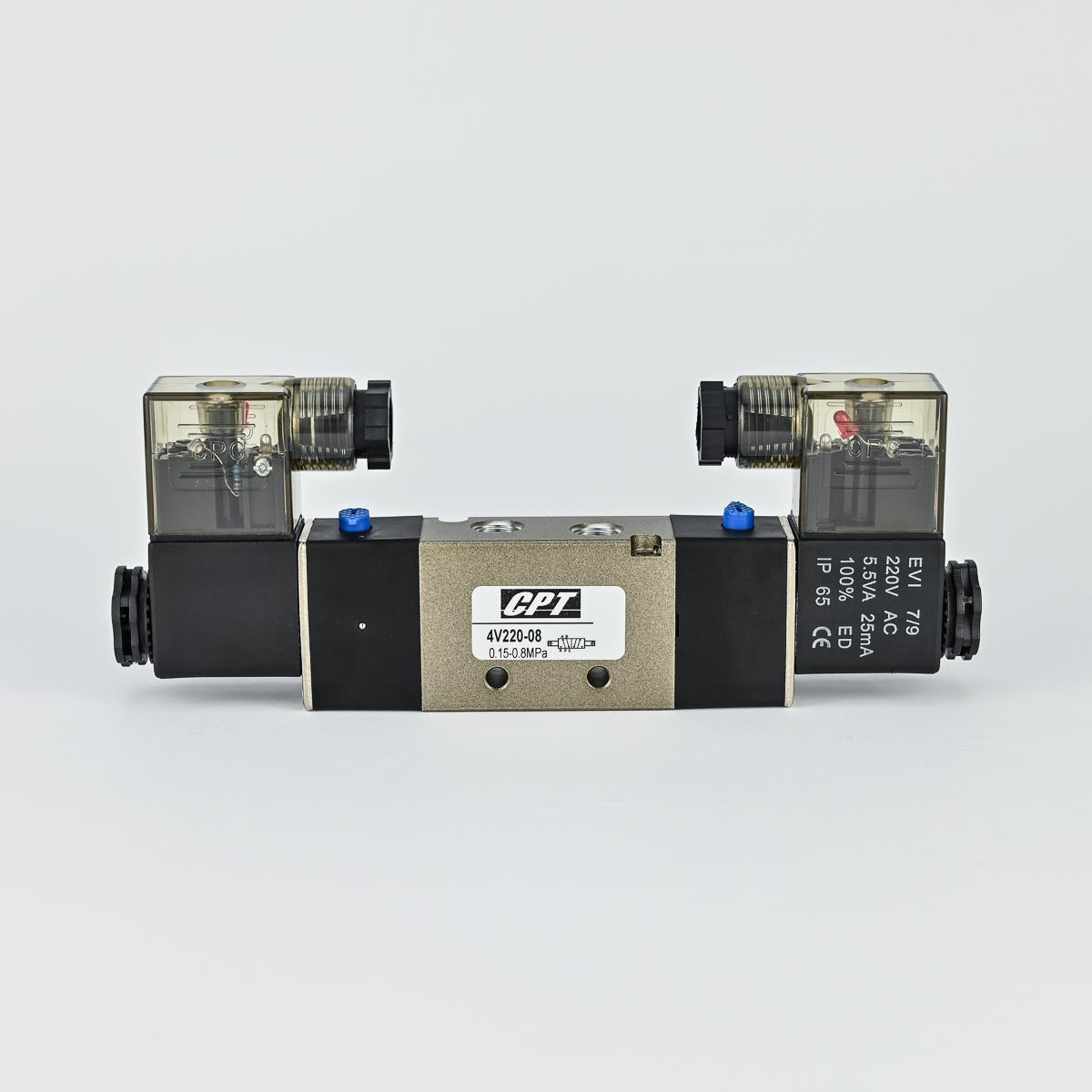 SOLENOID VALVE SINGLE 5/2 1/4" WITH 24 VDC COIL & ADAPTOR CPT