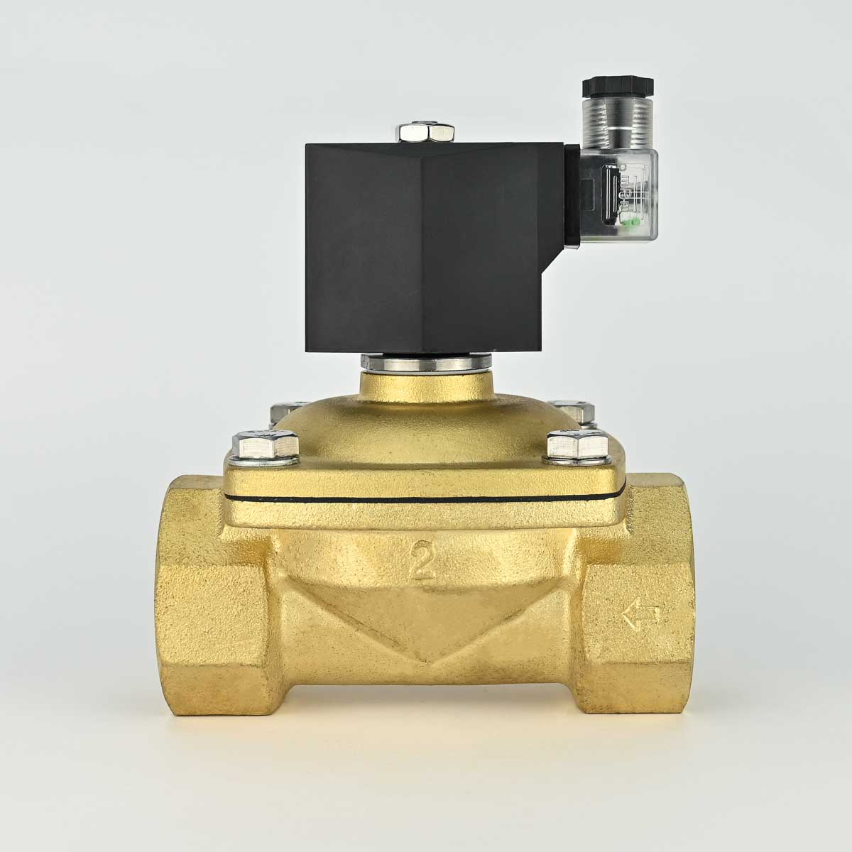 SOLENOID VALVE 2/2 1" NC BRASS BODY VITON SEAL 220 VAC COIL & ADAPTOR COVNA