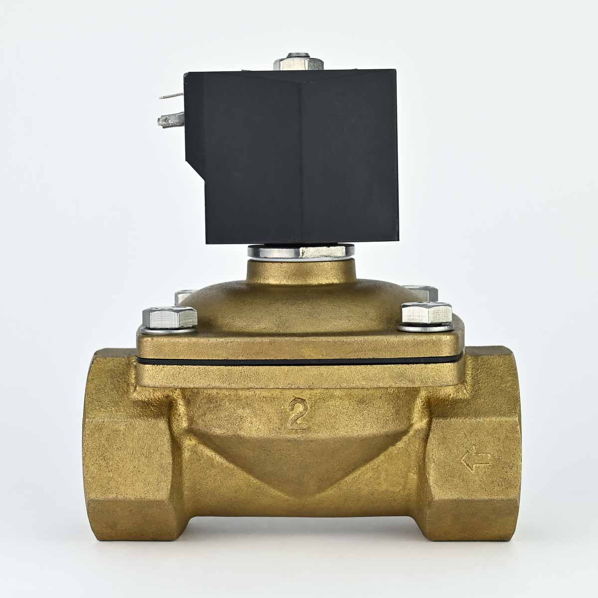 SOLENOID VALVE 2/2 2" NC BRASS BODY VITON SEAL 24 VDC COIL & ADAPTOR COVNA