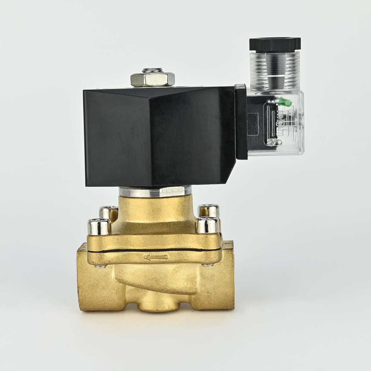 SOLENOID VALVE 2/2 1/4" NC BRASS BODY DIRECT ACTING 220 VAC COIL & ADAPTOR COVNA