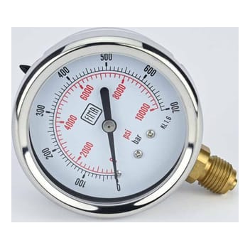Pressure Gauge 0-700 BAR 2.5" Dial 1/4" BSP Bottom Connection SS Case Brass Thread Fima