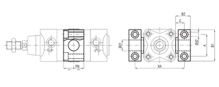 Waircom CPUI/SCT 32 - Series CPUI Support for intermediate hinge (32 mm)