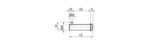 Waircom CPUI/SEC 63 AT - Series CPUI Non-rotating pivot for narrow rear female hinge (63 mm)