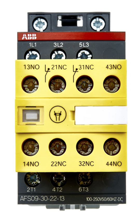 ABB Jokab AFS09-30-22-13 AFS Contactor, 100 to 250 V ac/dc Coil, 3-Pole, 25 A, 5.5 kW, 3NO, 600 V ac