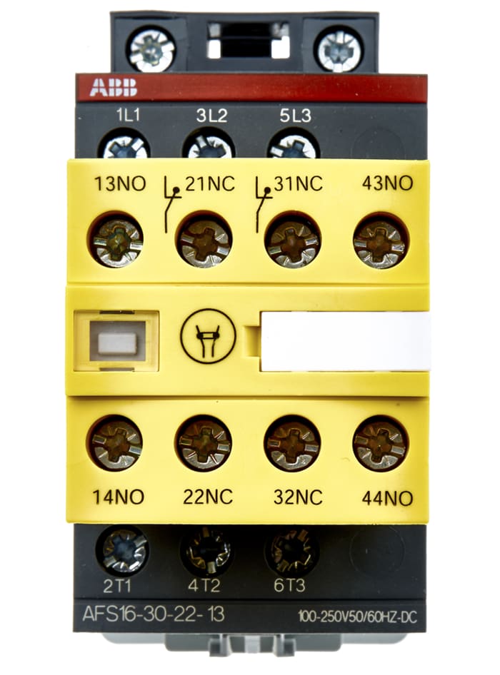ABB Jokab AFS12-30-22-13 AFS Contactor, 100 to 250 V ac/dc Coil, 3-Pole, 28 A, 3NO, 600 V ac