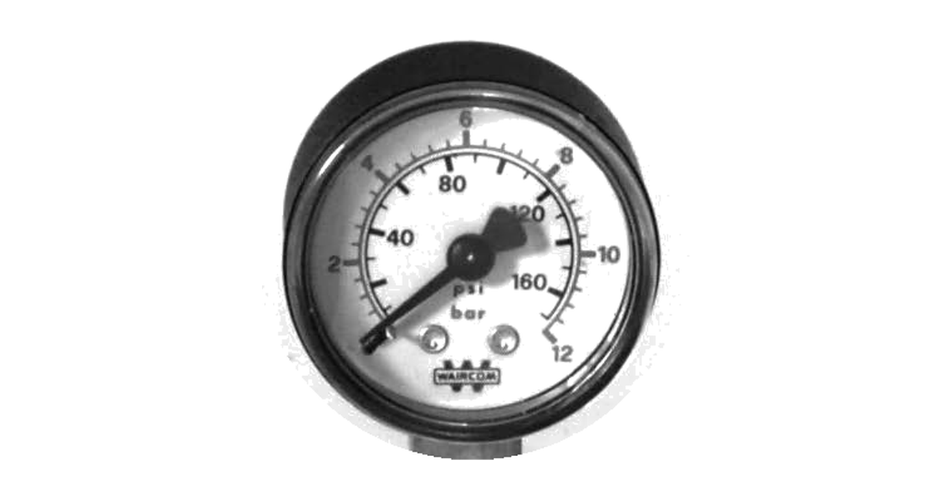 Waircom MA6/6 MA Series axial pressure gauge with 0 ÷ 6 bar scale, Ø63 mm dial, and G 1/4 direct axial mounting connection