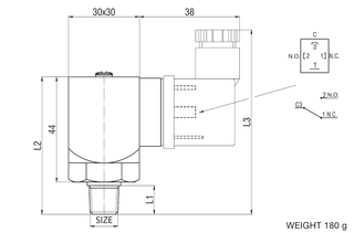 Waircom PRCA8 - PR Series N.C./N.O. Contacts-Exchange Pressure Switch (N.C./N.O.) (1 – 10 bar Adjusting Range)
