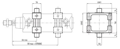Waircom X/CT 80 - Series CPUI Intermediate hinge (80 mm)
