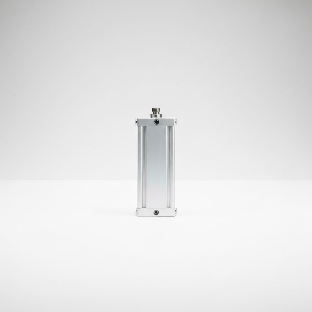 SMC guided pneumatic cylinder used for automotive clamping and press-transfer duty
