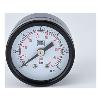 Pressure Gauge 0-3 BAR 1.5" Dial 1/8" BSP Back Connection Black Case Brass Thread Fima