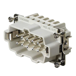 1745830000 - Weidmuller HE Connector Insert, 10-Contact Male (16 A / 16 A)